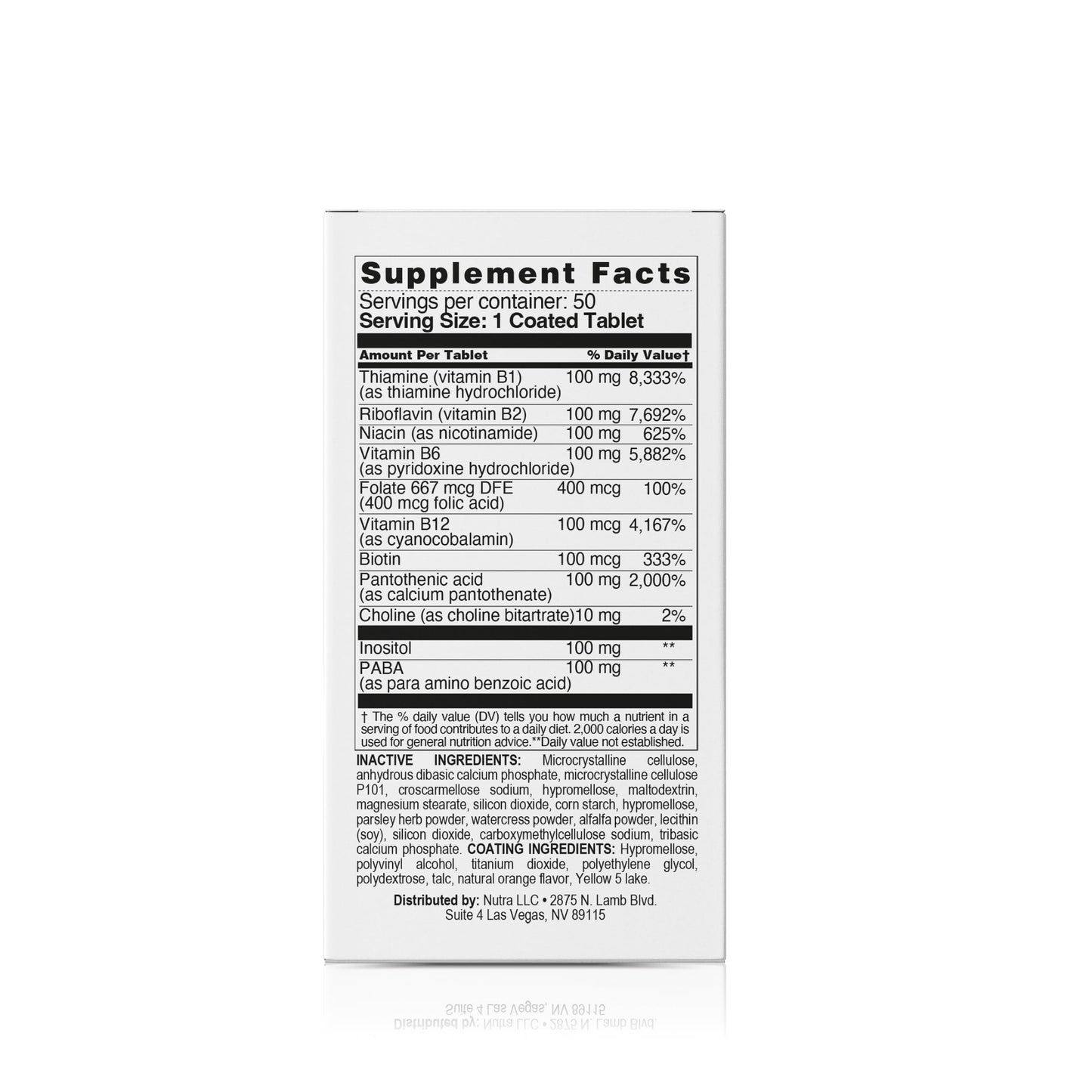 Tabletas de complejo B para energía y metabolismo Nutra Nutrition