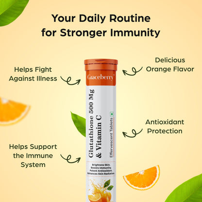 Tabletas con L-glutatión y vitamina c para piel uniforme