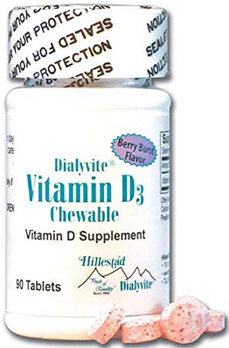 Tabletas Dialyvite masticables con vitamina D3 2000 UI sabor frutos del bosque
