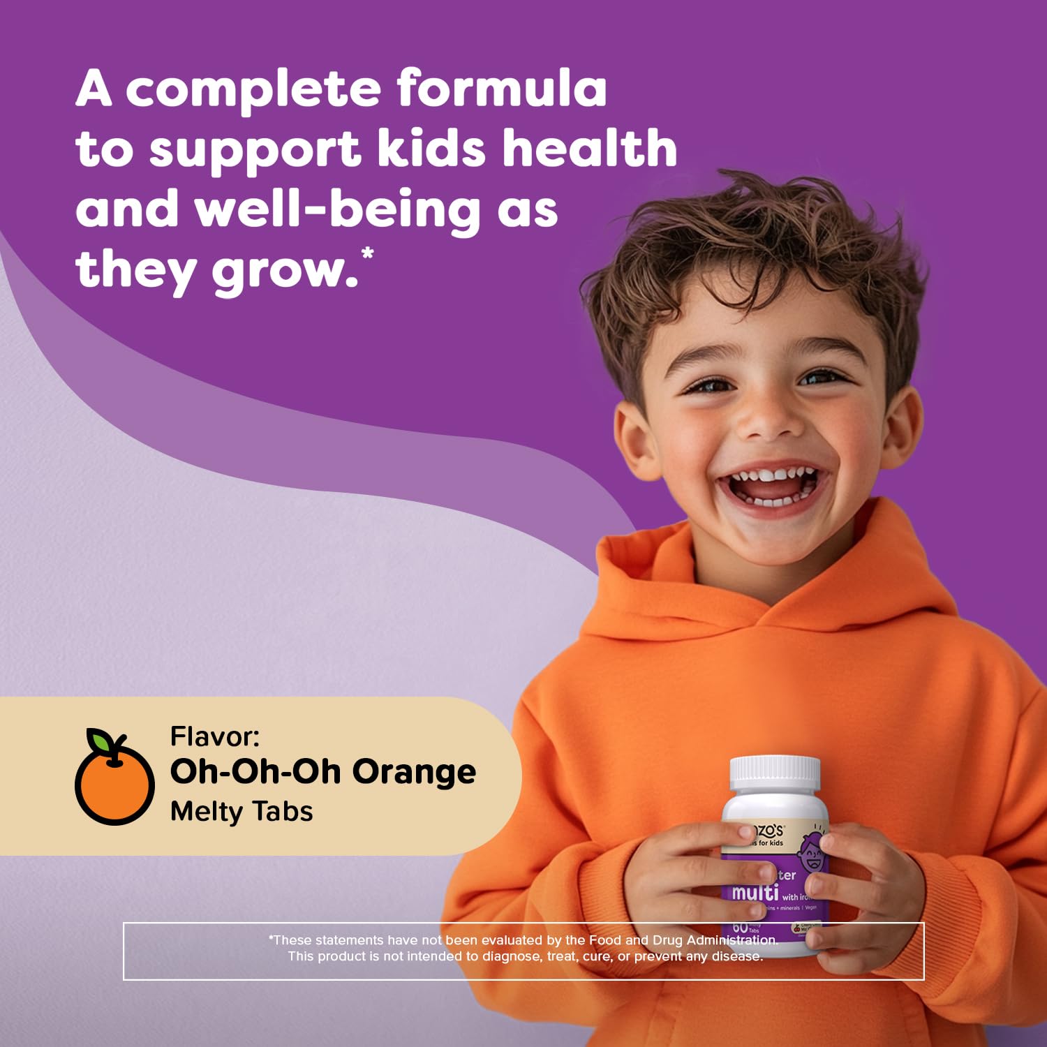 Tabletas disolubles multivitaminas Renzo's para niños con vitaminas D3 y K2