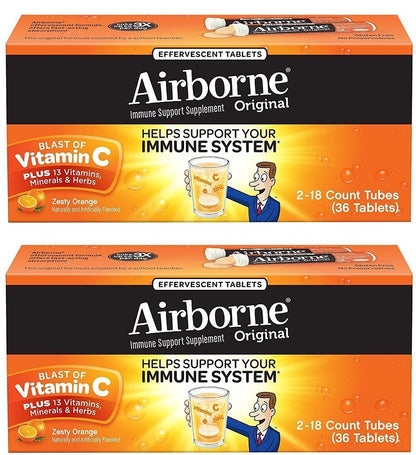 Tabletas Efervescentes Airborne Naranja con Vitamina C 1000mg