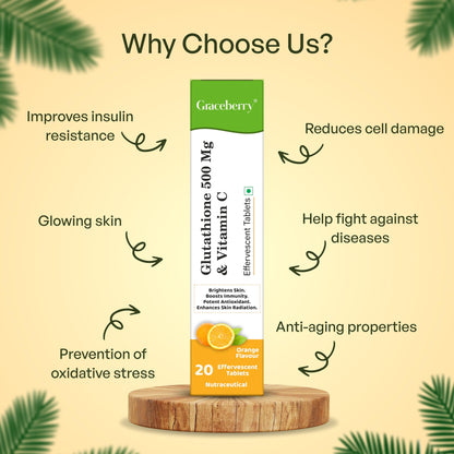 Tabletas efervescentes glutatión con vitamina c Graceberry paquete