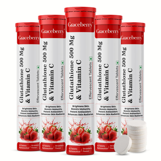 Tabletas efervescentes GRACEBERRY glutatión vitamina c para piel radiante