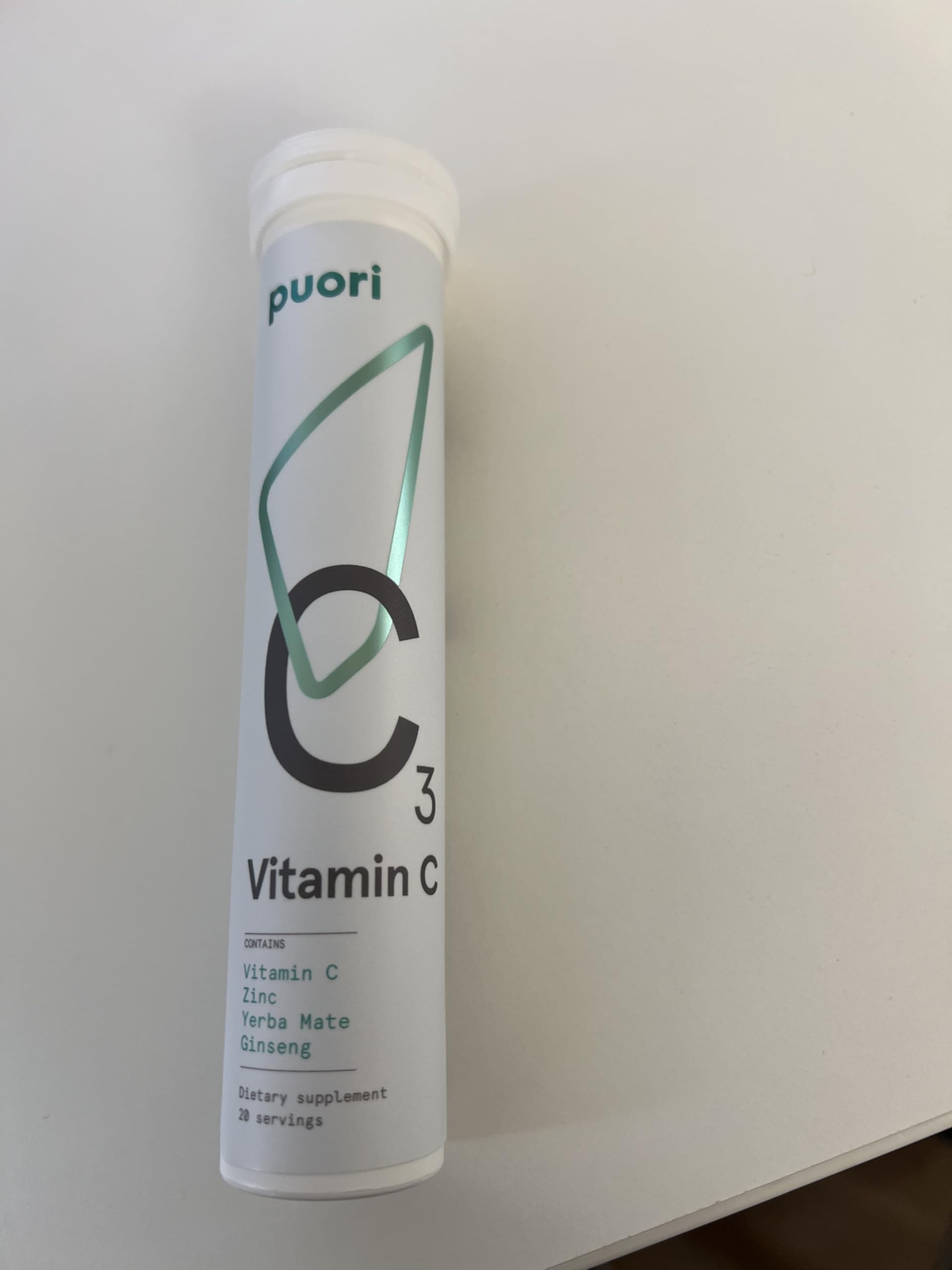 Tabletas efervescentes Puori C3 vitamina C y yerba mate