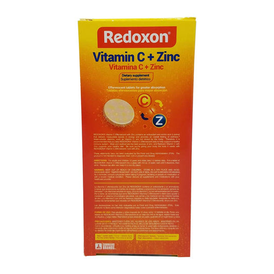 Tabletas efervescentes Redoxon vitamina C con zinc 20 unidades
