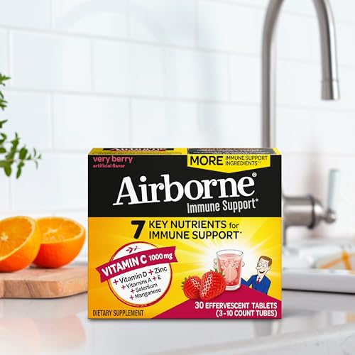 Tabletas efervescentes sabor naranja amarga Airborne