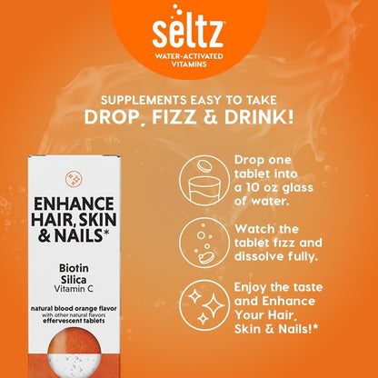 Tabletas efervescentes vitaminicas Seltz naranja roja