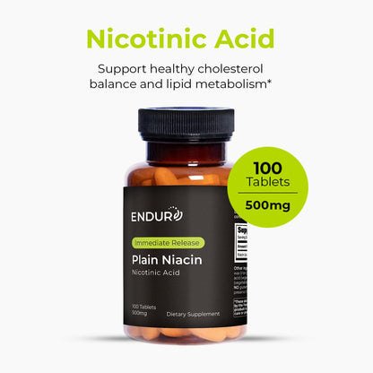 Tabletas Endurance niacina B3 liberación inmediata 500mg
