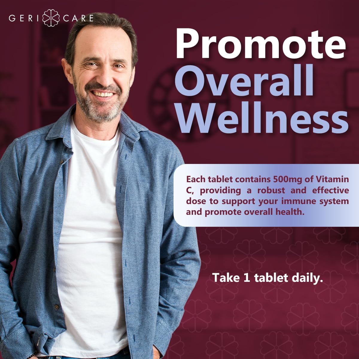Tabletas GeriCare Vitamina C para referencia fácil