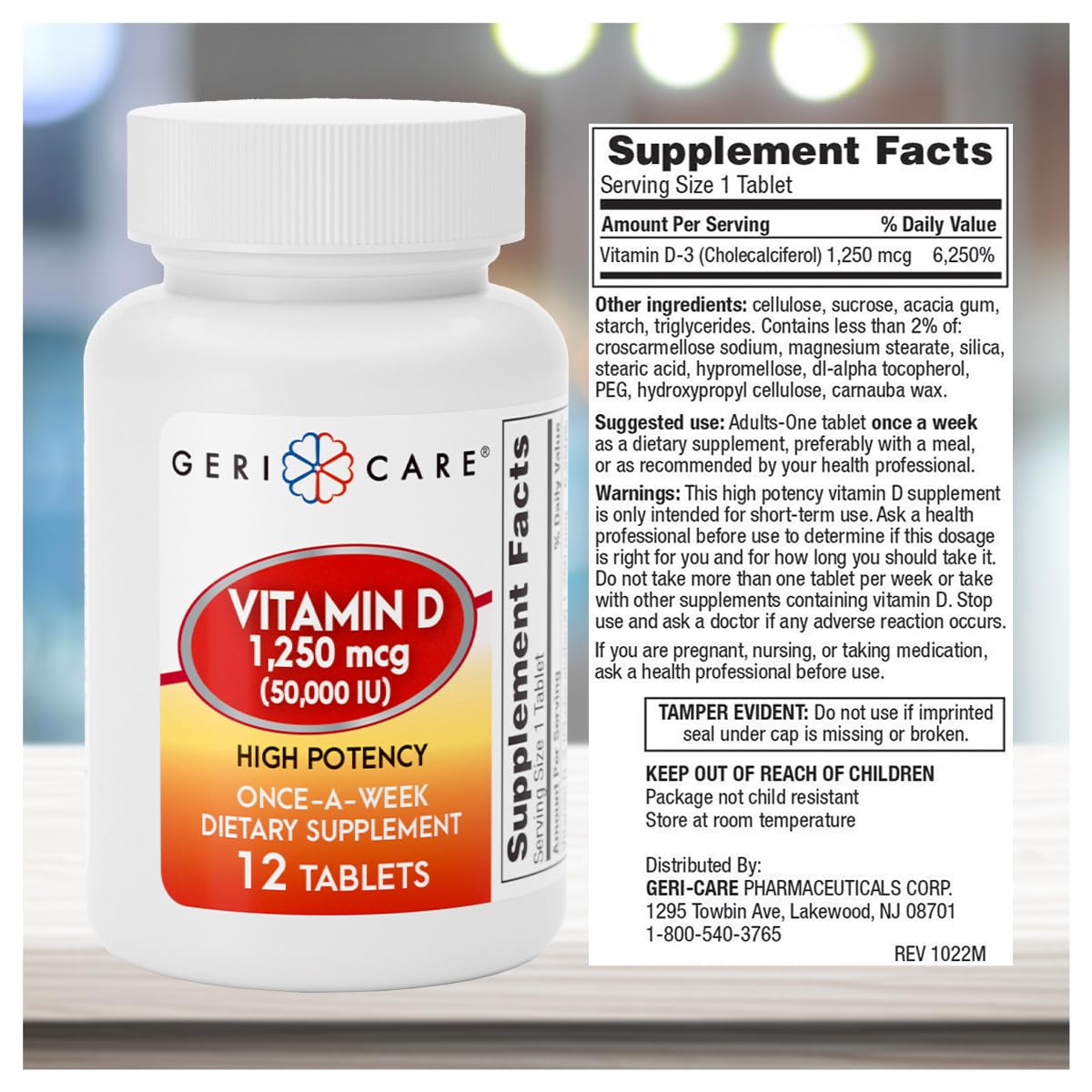 Tabletas GeriCare vitamina D alta potencia para huesos y músculos