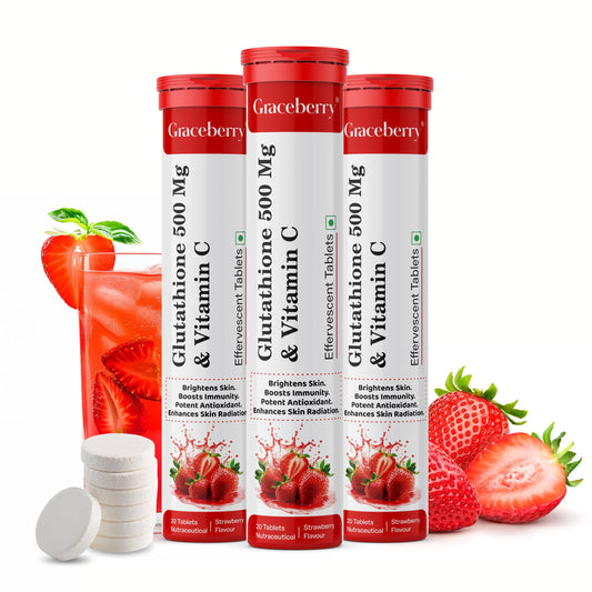 Tabletas glutatión Graceberry con vitamina c sabor fresa paquete 3