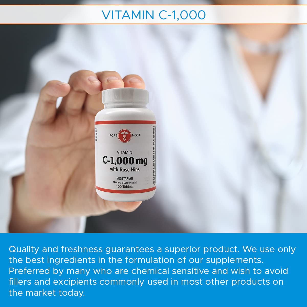 Tabletas Holistic Health vitamina C y rosa mosqueta
