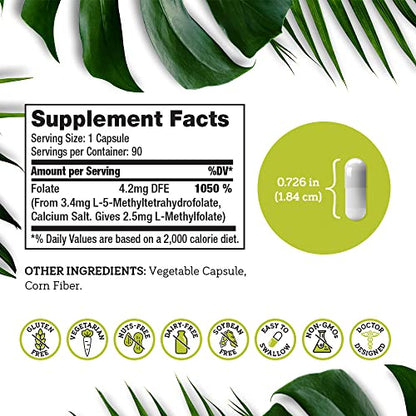 Tabletas L Metilfolato 2.5 mg DSO para salud cerebral y hormonal