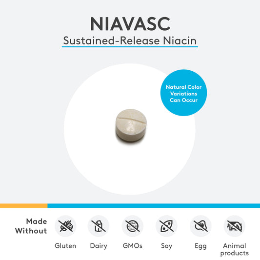 Tabletas de liberación prolongada Niacina XYMOGEN NiaVasc