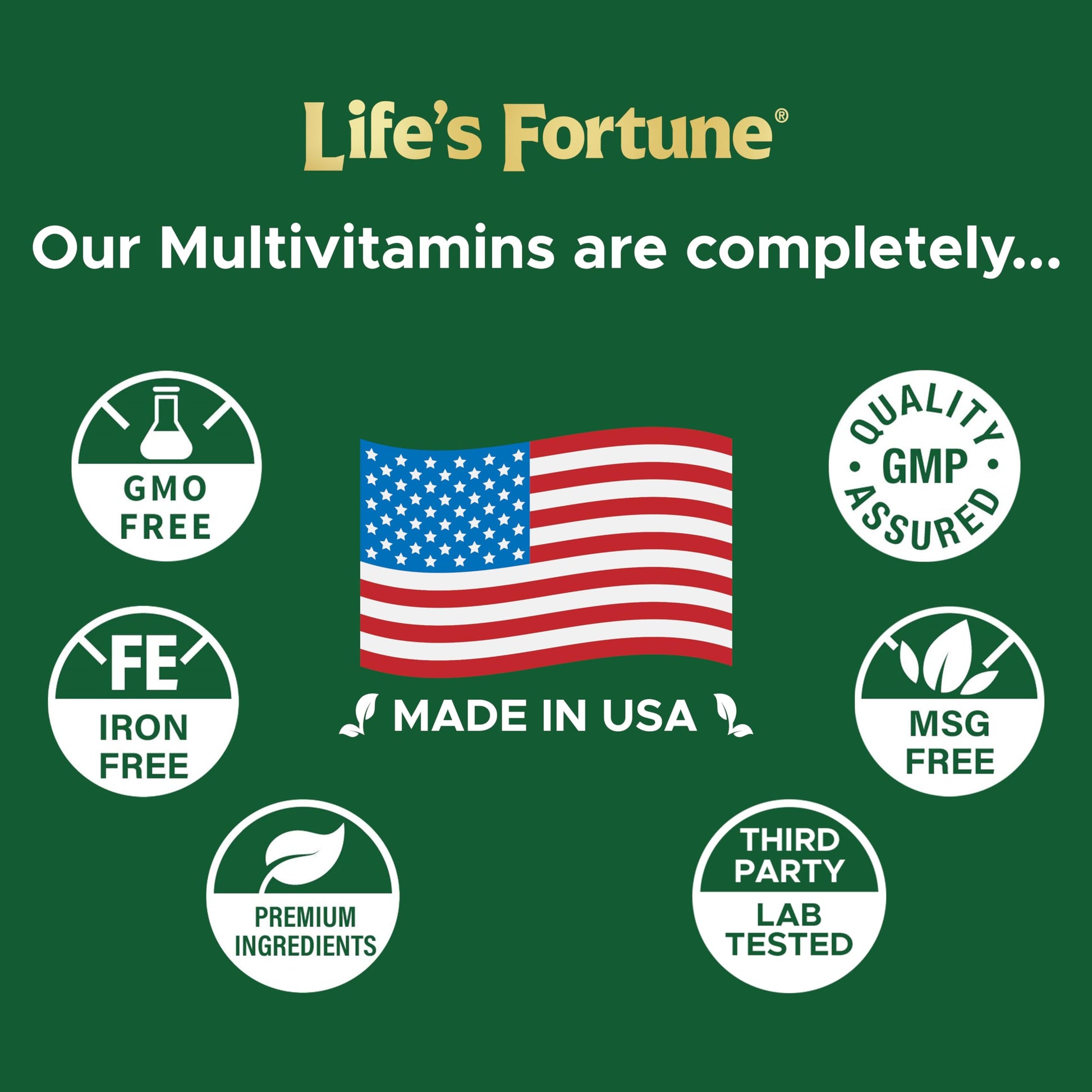 Tabletas Life's Fortune junto al envase