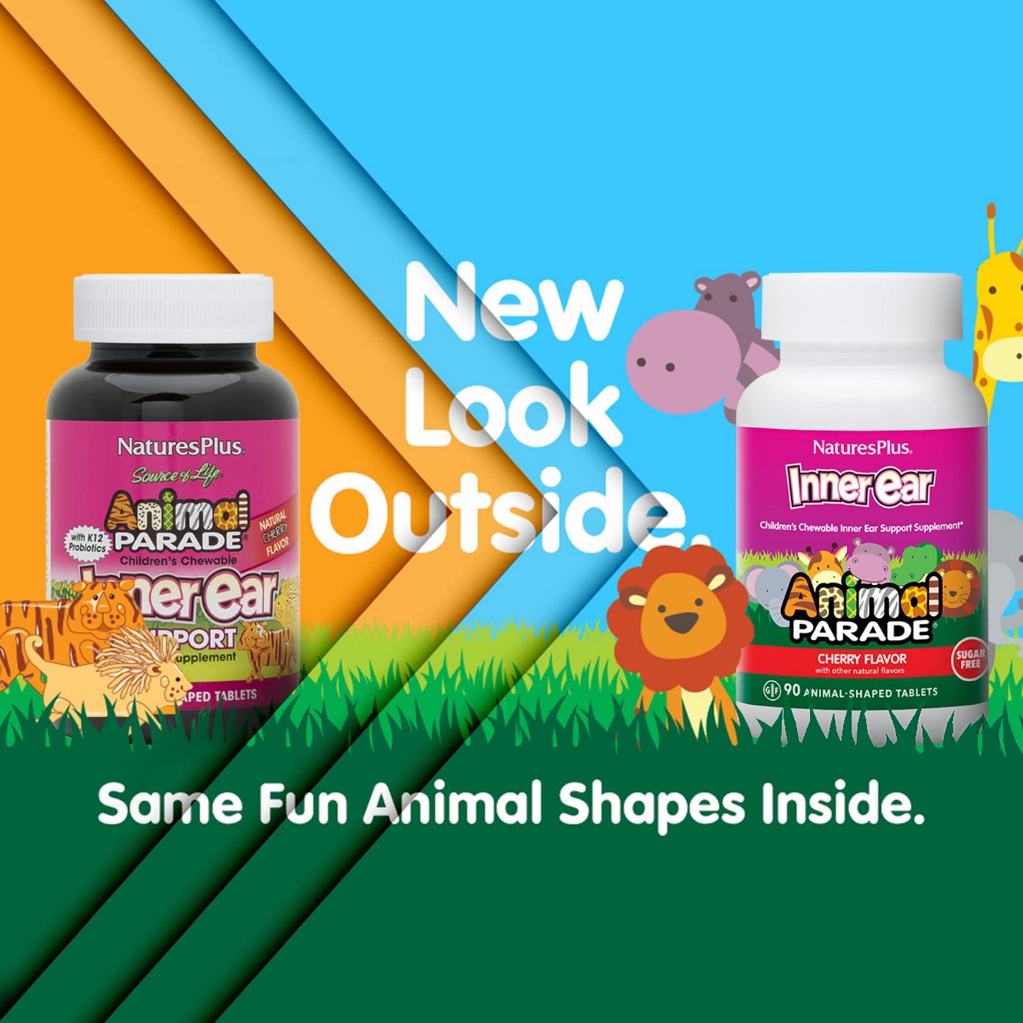 Tabletas masticables Animal Parade para salud oído interno niños
