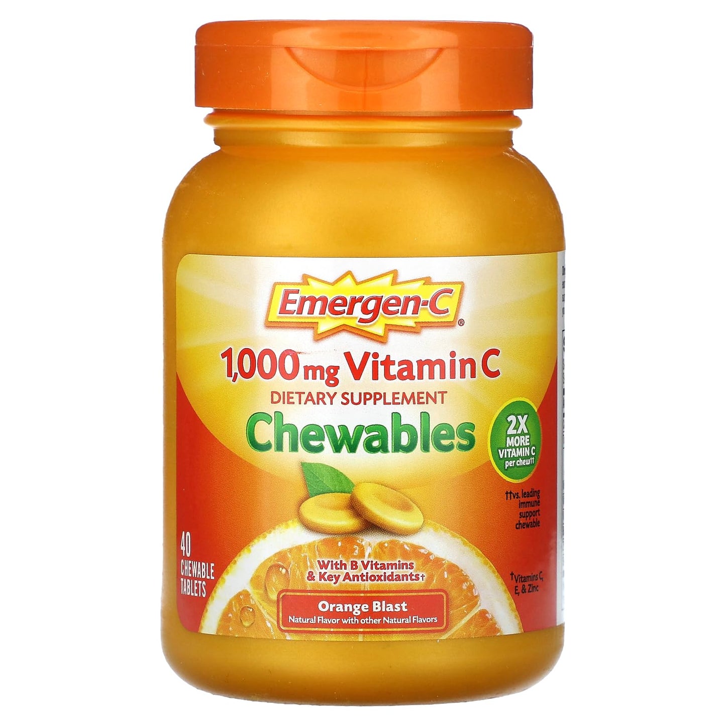 Tabletas masticables Emergen-C con vitamina c y antioxidantes
