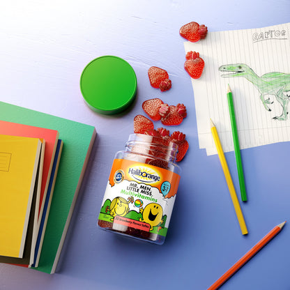 Tabletas masticables Haliborange Kids Mr. Men sabor fresa 30 piezas