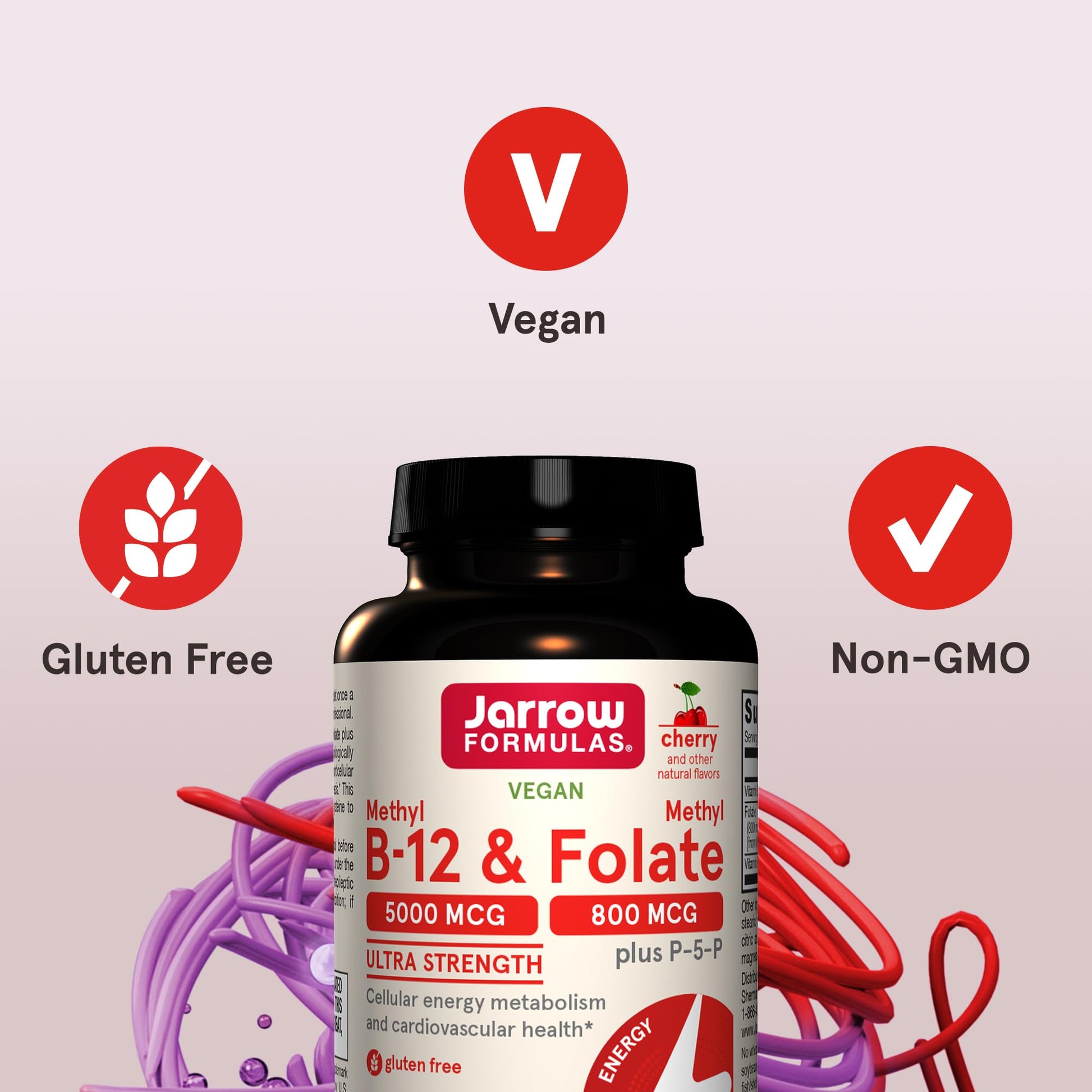 Tabletas masticables Jarrow Formulas para energía celular y salud