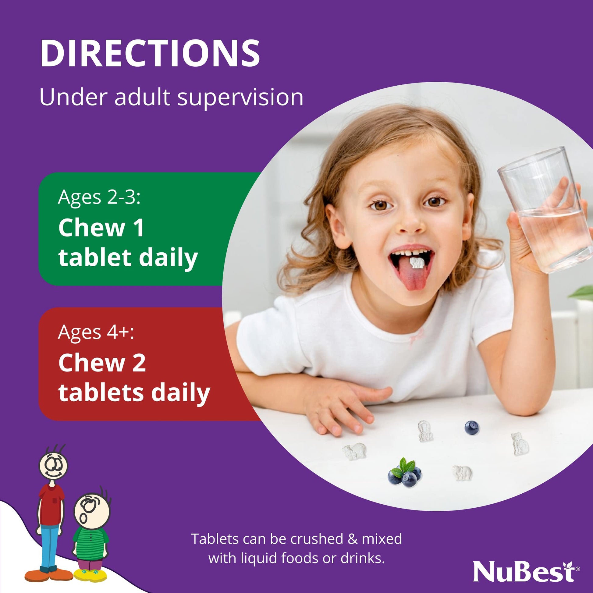 Tabletas masticables NuBest Tall Kids para fortalecer huesos de niños