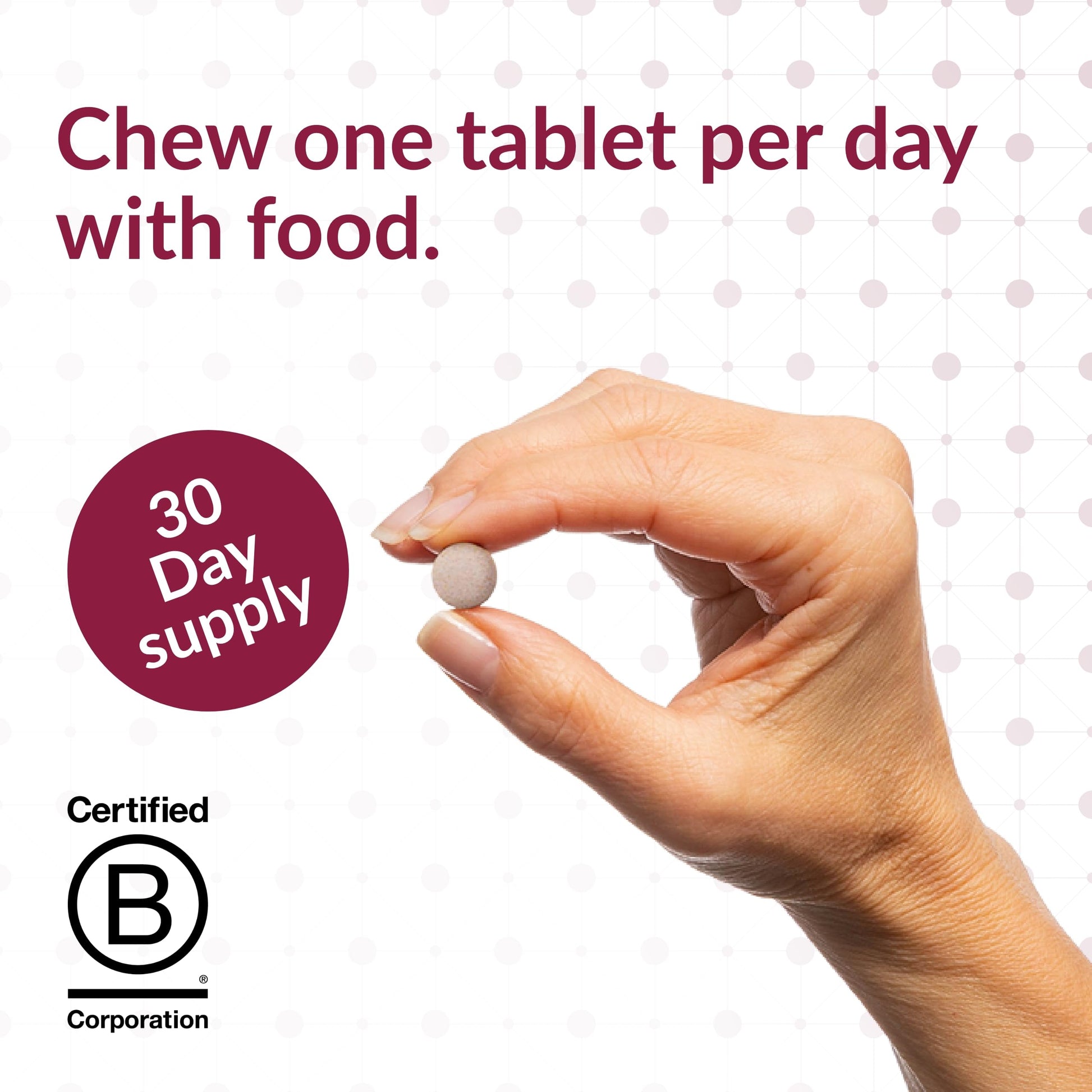 Tabletas masticables para soporte bariátrico
