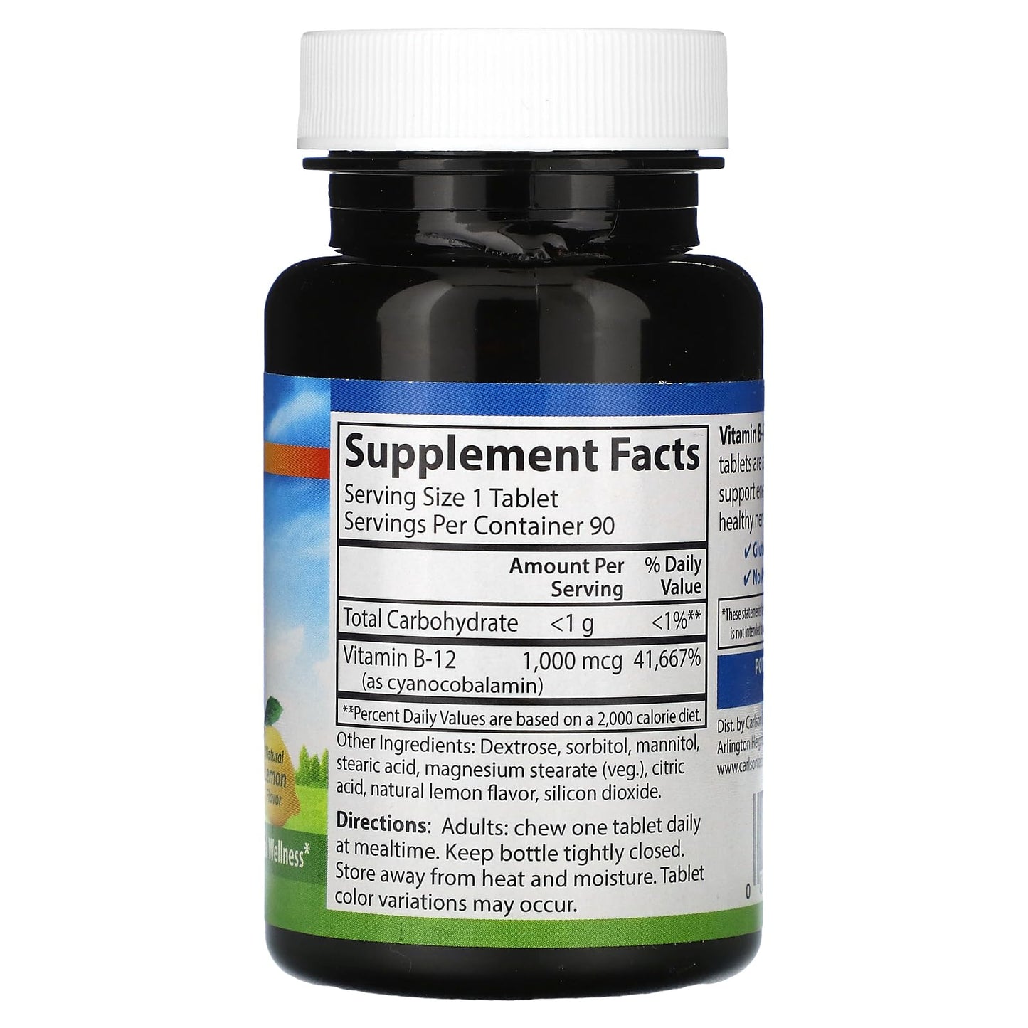 Tabletas masticables vitamina B12 Carlson Labs