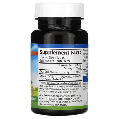 Tabletas masticables vitamina B12 Carlson Labs