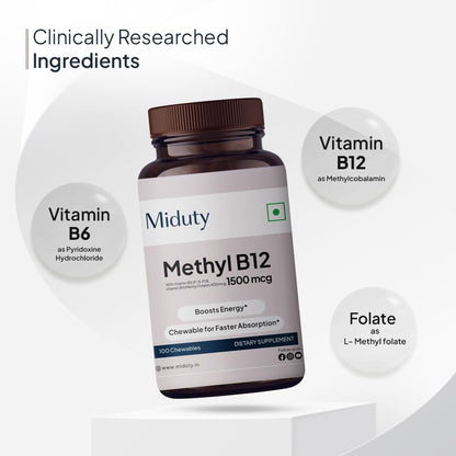 Tabletas masticables de vitamina b12 Miduty paquete