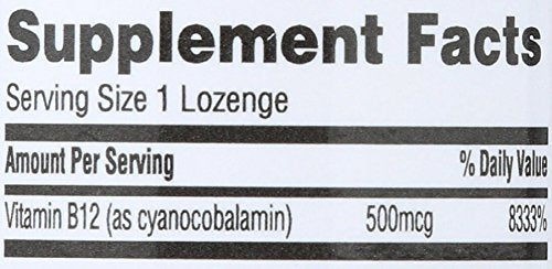 Tabletas masticables vitamina B12 sabor cereza 365 Everyday Value primer plano