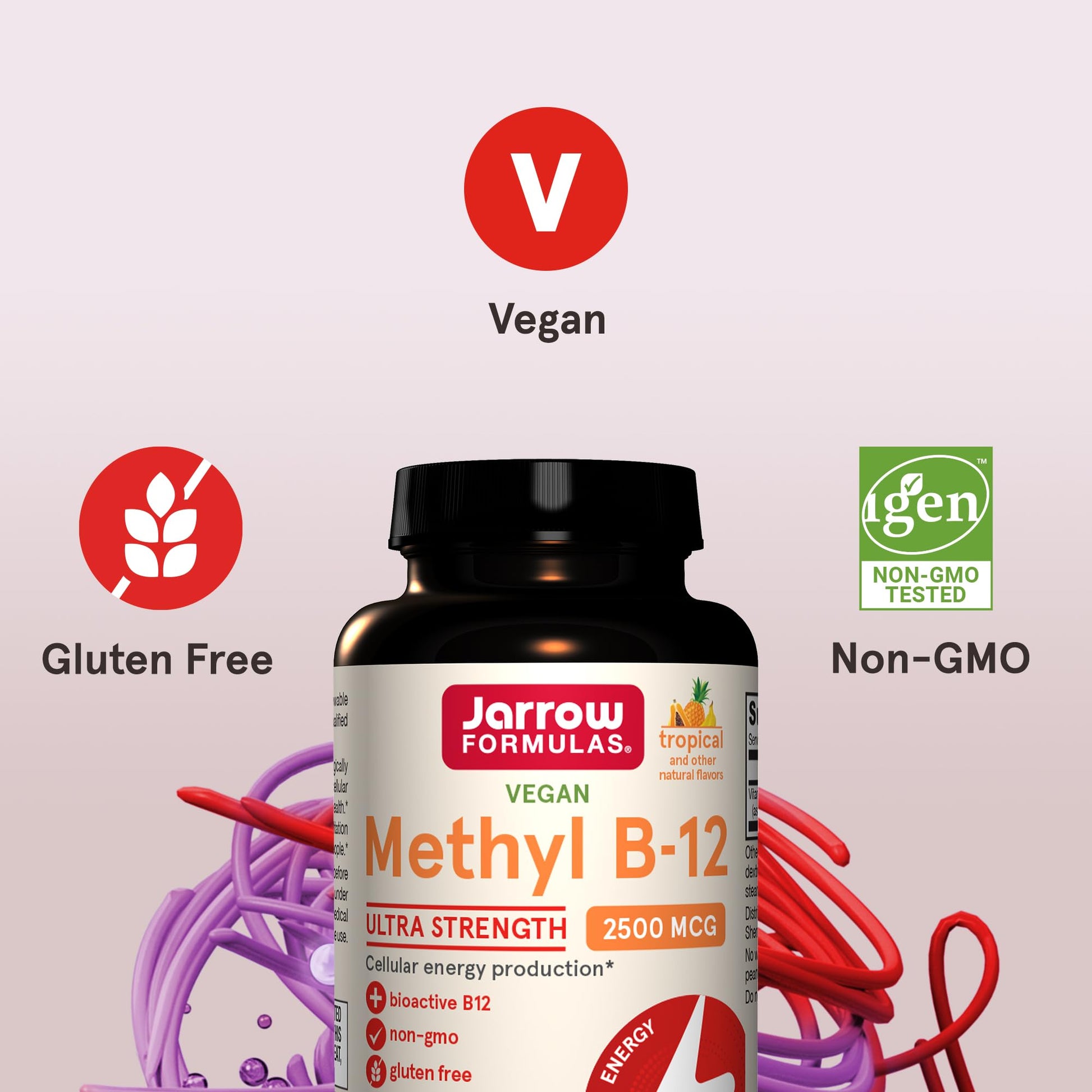 Tabletas masticables vitamina B12 sabor tropical Jarrow Formulas