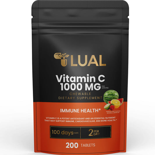 Tabletas masticables vitamina c sabor tropical 1000mg LUAL