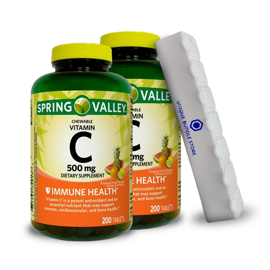 Tabletas masticables vitamina C Spring Valley sabor frutas tropicales