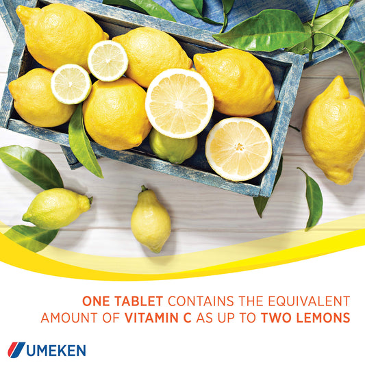 Tabletas masticables de vitamina C Umeken con sabor cítrico