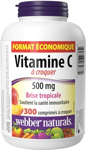 Tabletas masticables vitamina C sabor tropical Webber Naturals