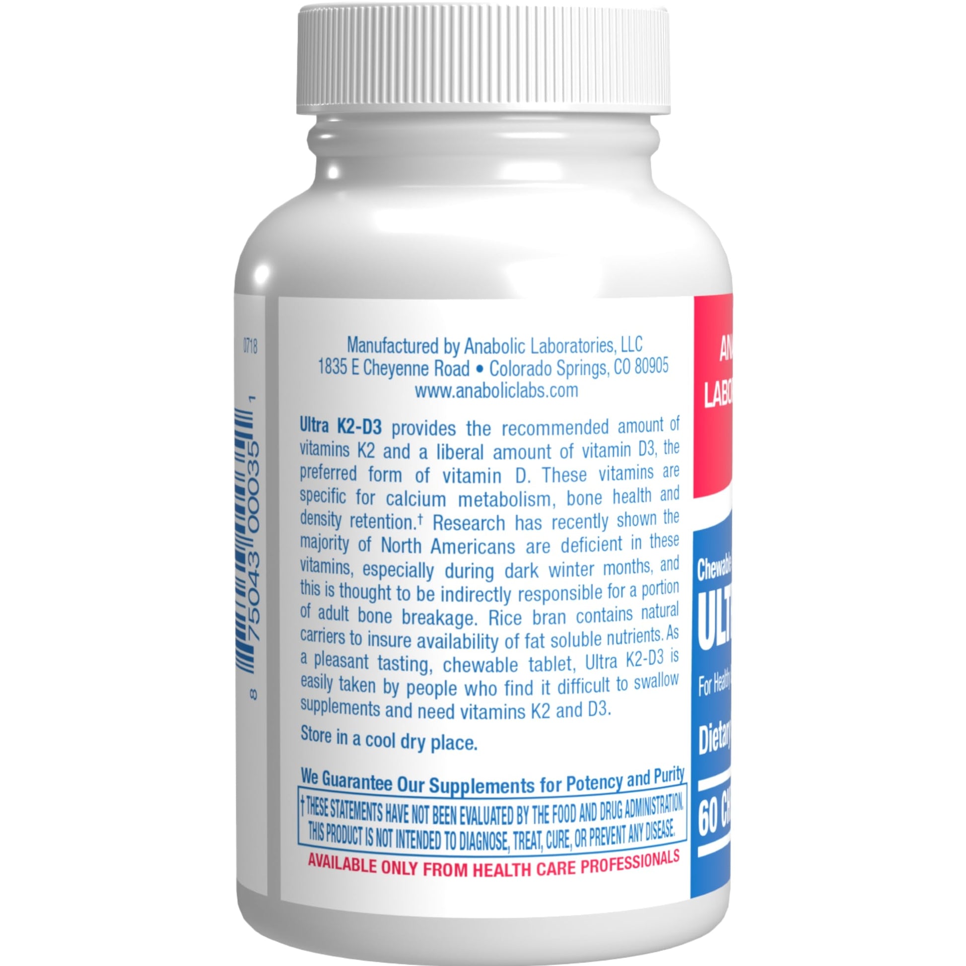 Tabletas masticables vitamina D y K2 Anabolic Laboratories