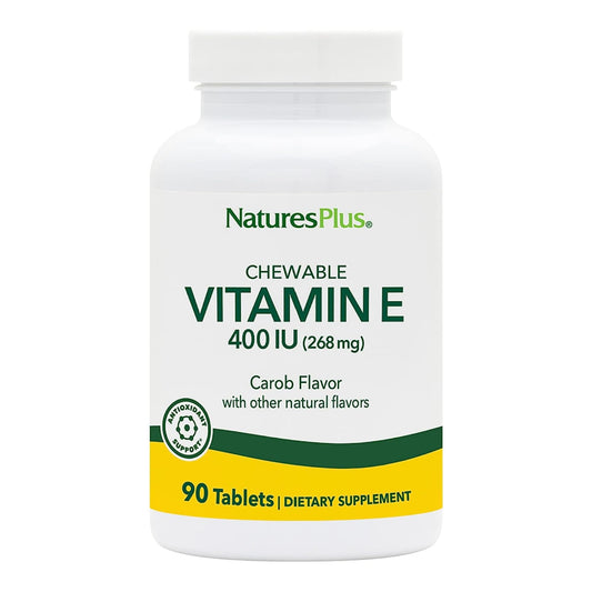 Tabletas masticables vitamina E Natures Plus sabor algarroba