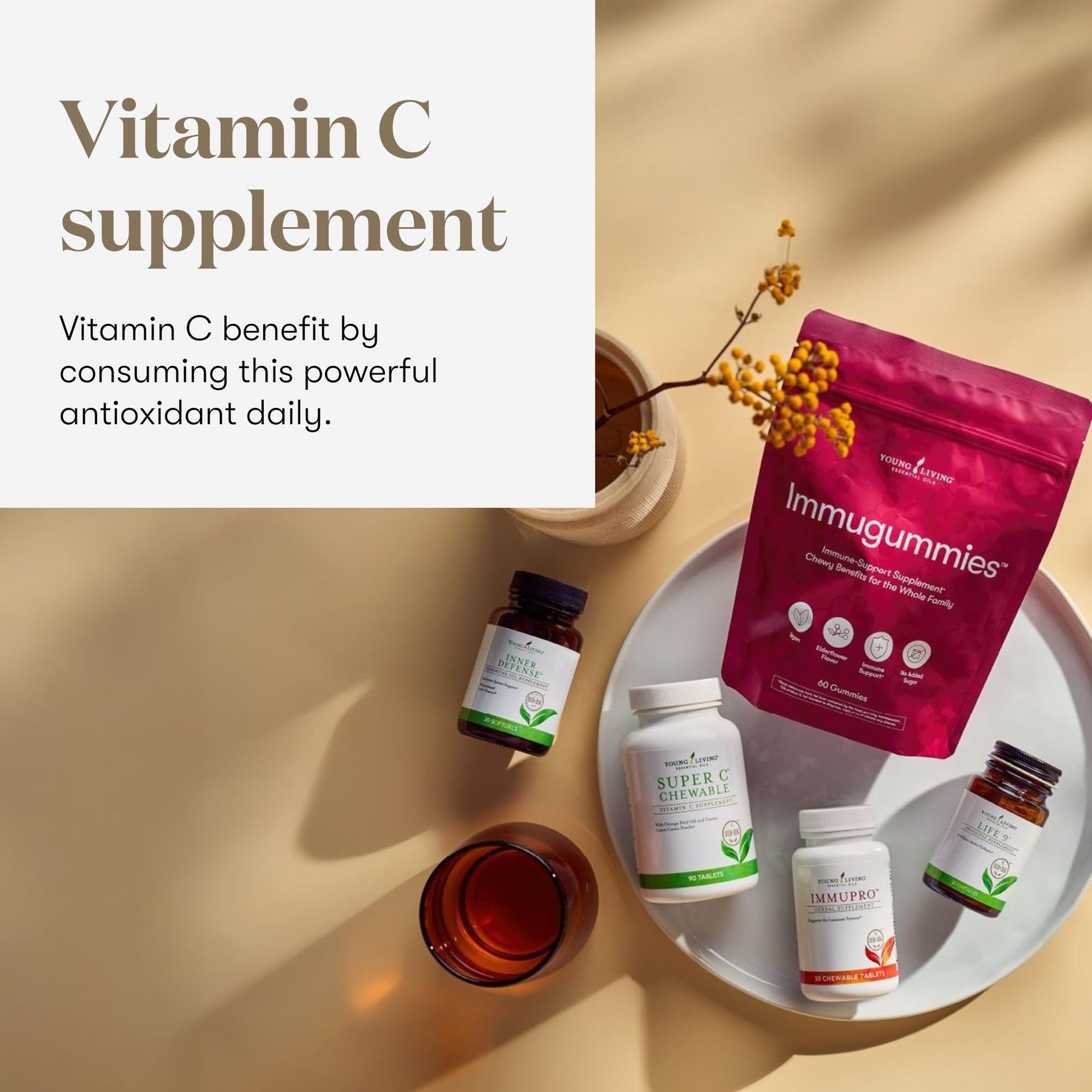 Tabletas masticables Young Living Super C sabor cítrico