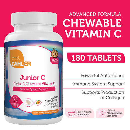 Tabletas masticables Zahler Junior C sabor naranja
