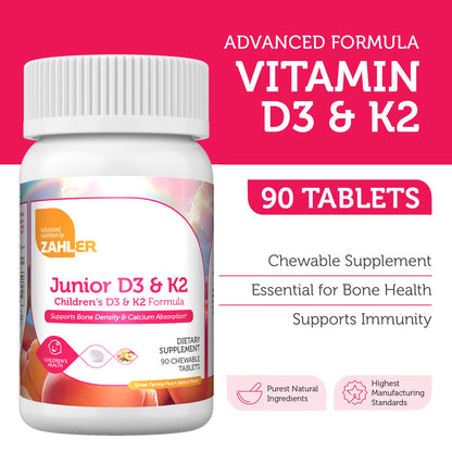 Tabletas masticables Zahler vitamina D para niños 2000 UI