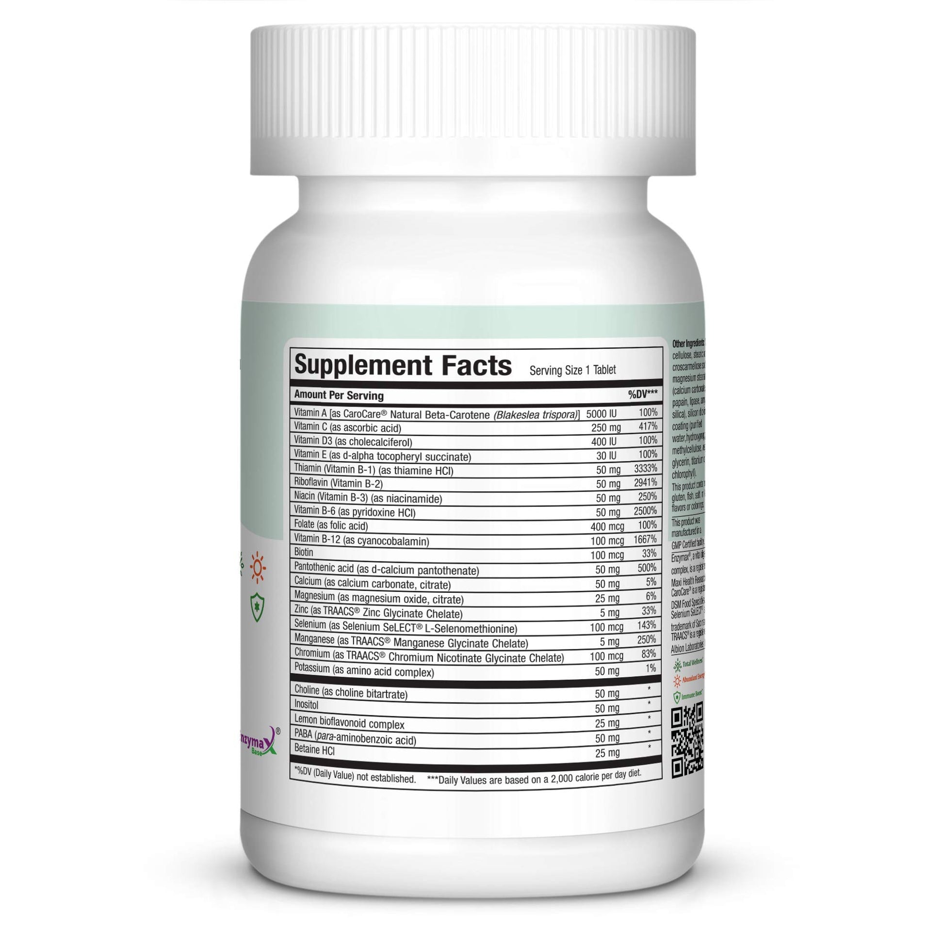 Tabletas MaxiVite multivitamina sin hierro