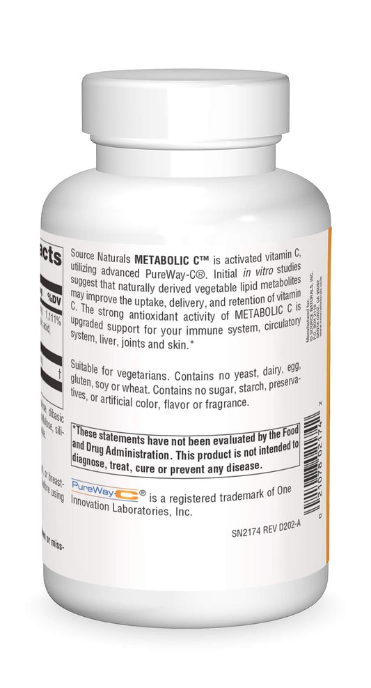 Tabletas Metabolic C vitamina c antioxidante Source Naturals