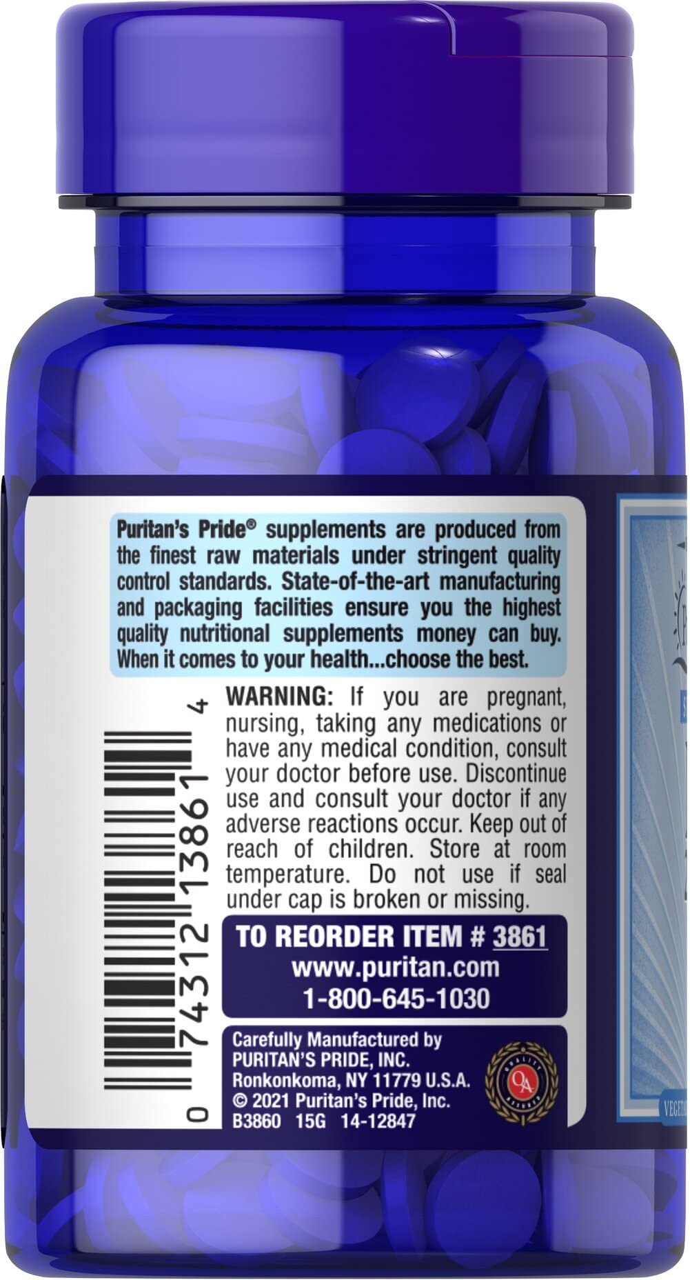 Tabletas microdisolventes B-12 Puritan's Pride 2500 mcg