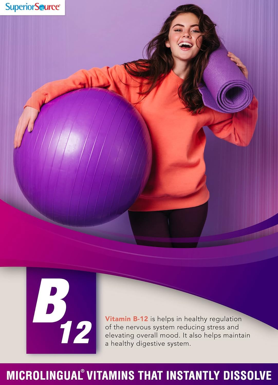Tabletas MicroLingual Superior Source vitaminas B-12