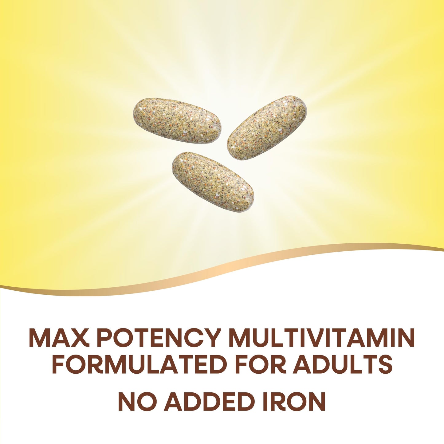 Tabletas multivitamínicas de máxima potencia sin hierro