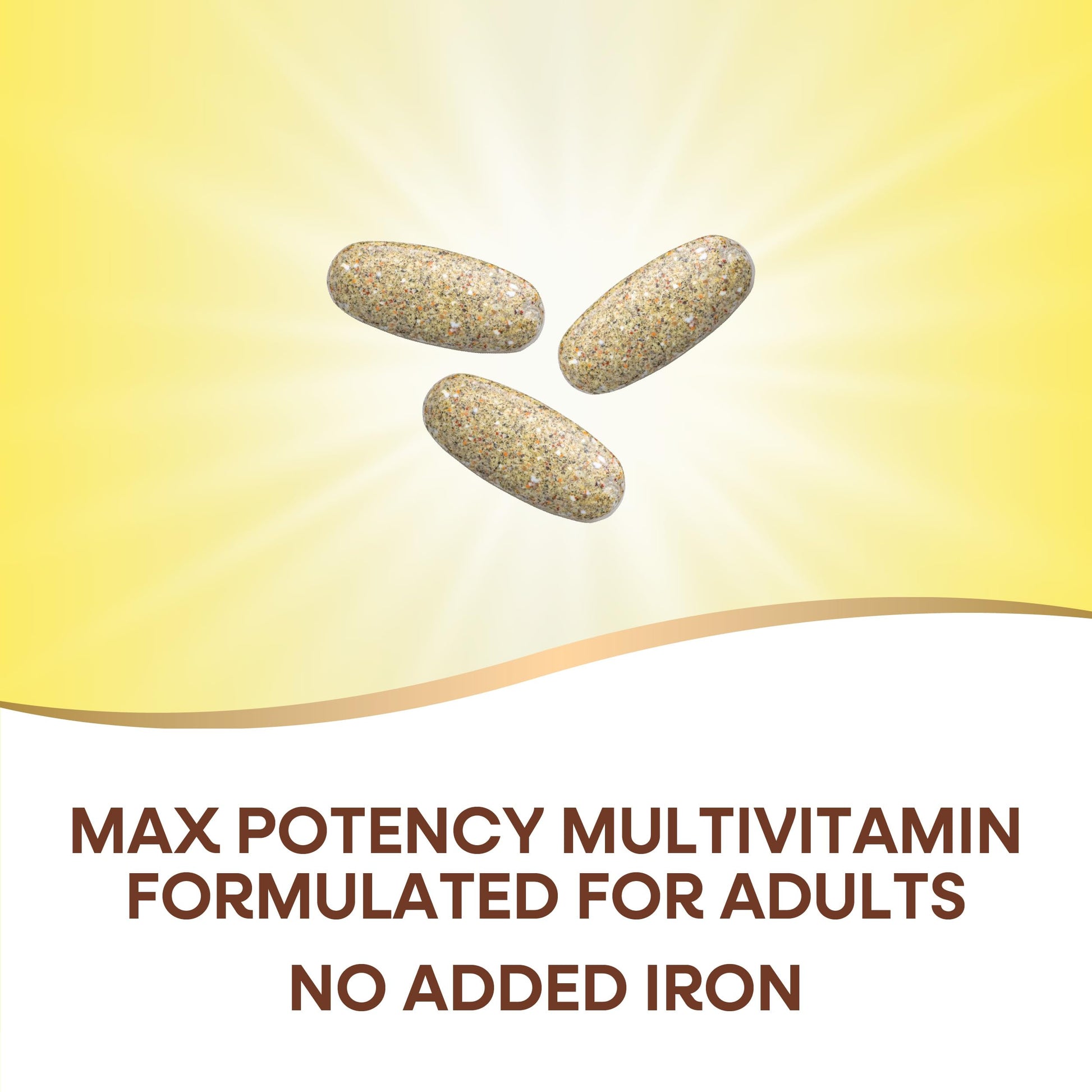 Tabletas multivitamínicas de máxima potencia sin hierro