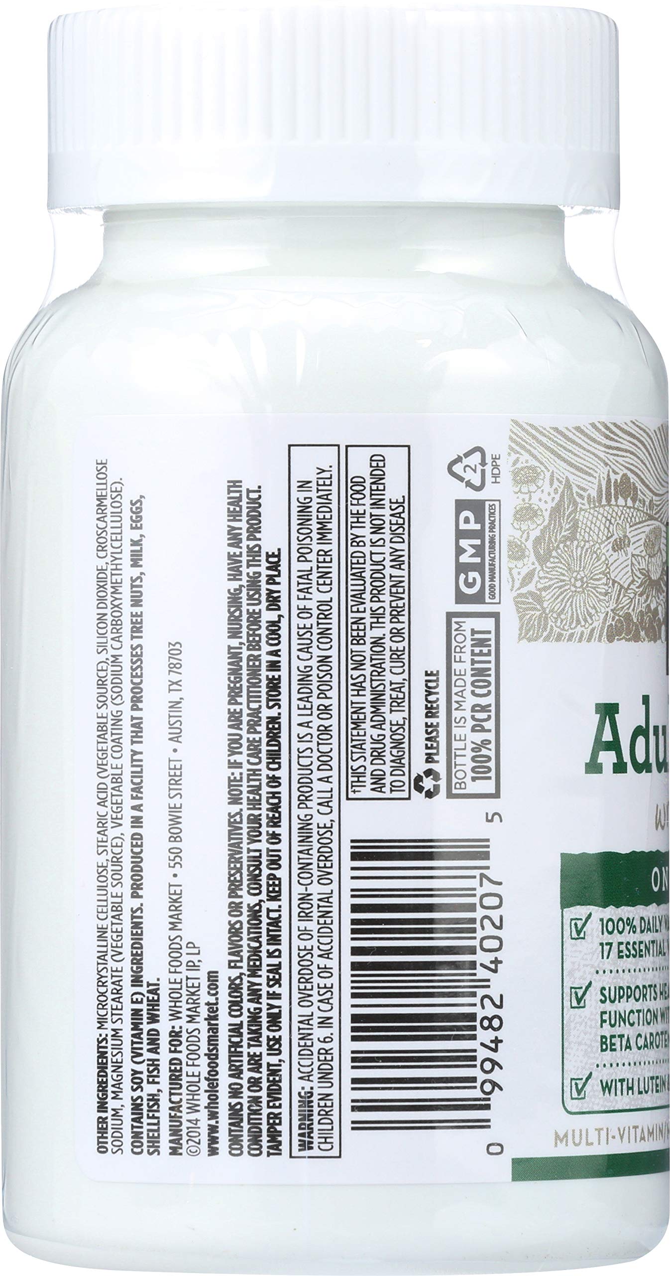 Tabletas de multivitaminas para adultos con hierro de 365
