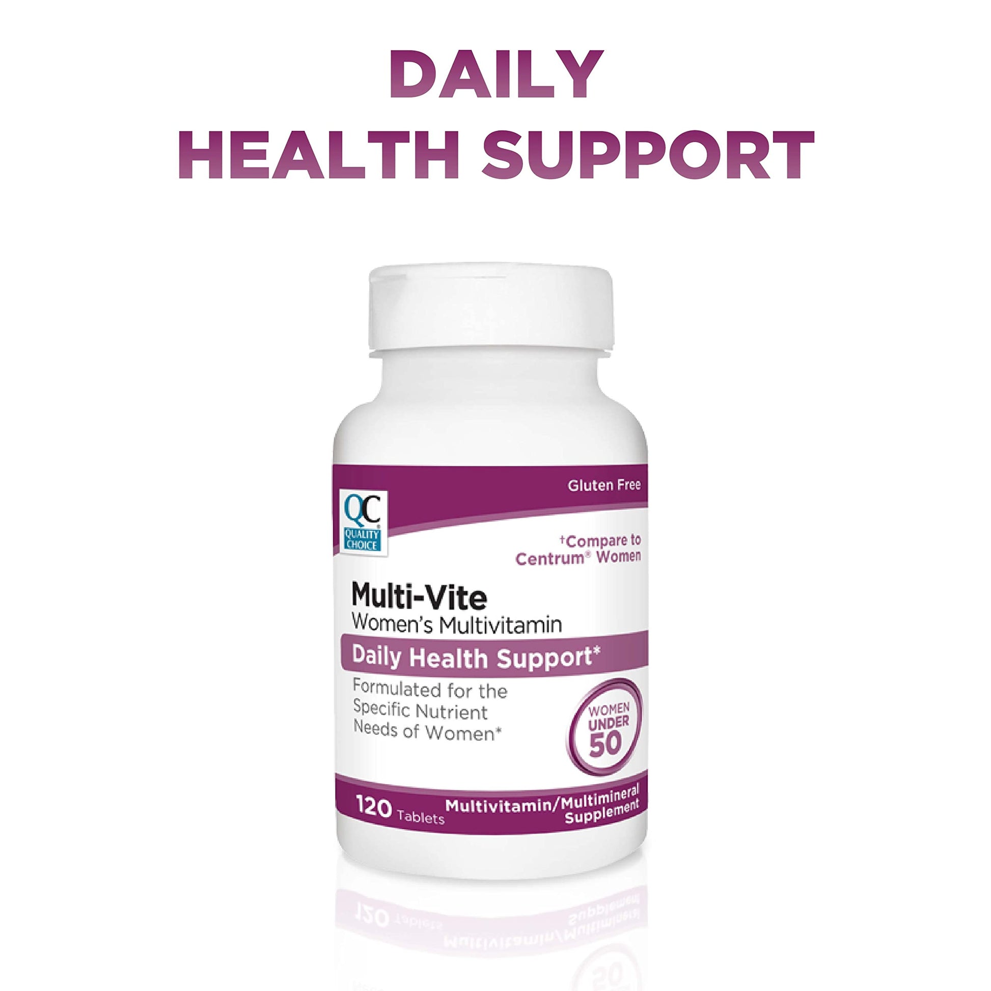 Tabletas multivitaminas para mujeres bajo luz intensa
