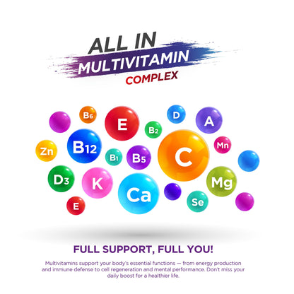 Tabletas multivitamínicas con calcio y zinc para adultos activos