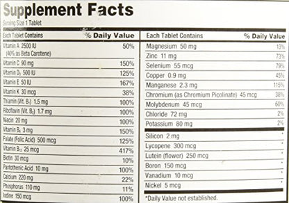 Tabletas multivitamínicas Kirkland Signature para mayores de 50 años