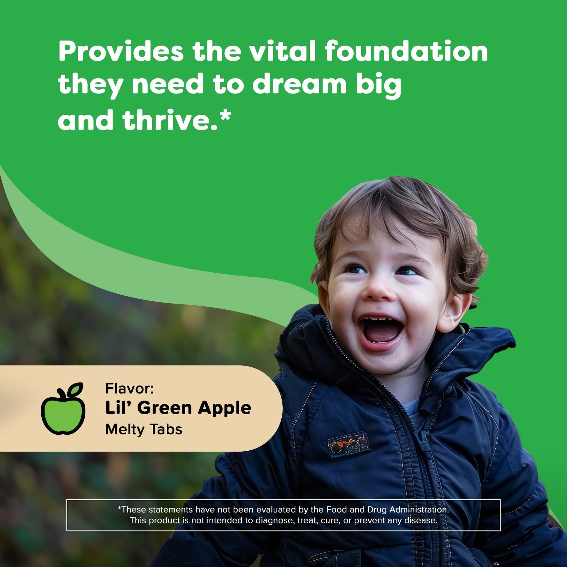 Tabletas multivitamínicas para niños Renzo Dynamite sabor manzana verde